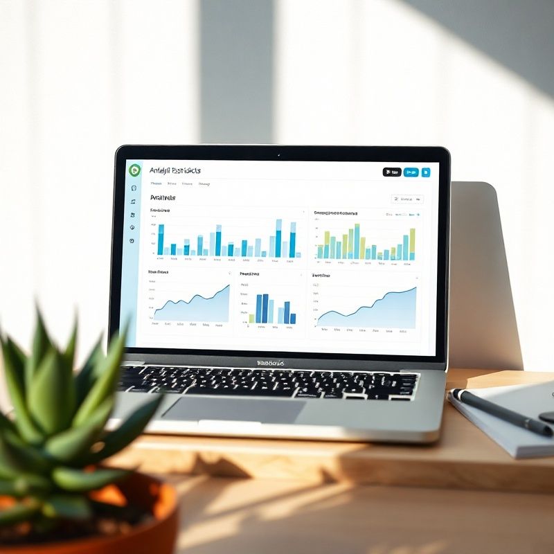 Prikaz Paperfieldk analitičkog dashboarda na laptopu